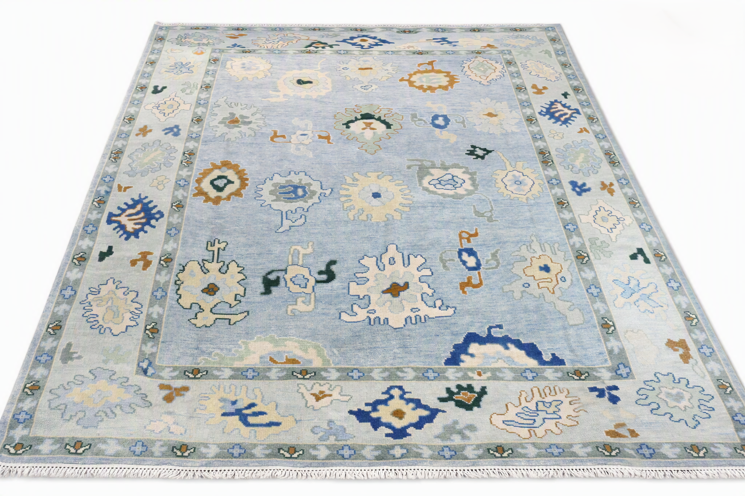 Oushak Turkish Hand Knotted Rug 9x12ft