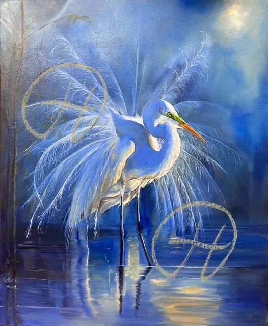 Moonlit Egret
