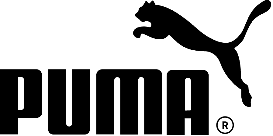 Black silhouette of a jumping panther above the bold word 'PUMA' in black letters.