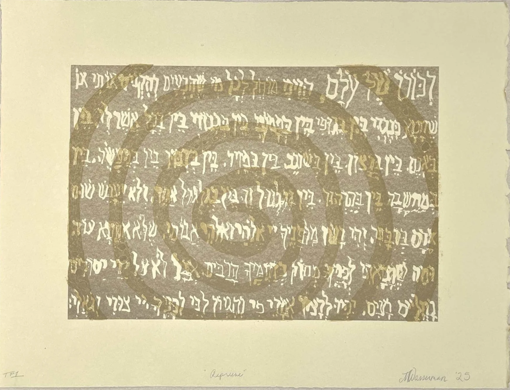 "Reprieve", 2025, lithograph on paper
