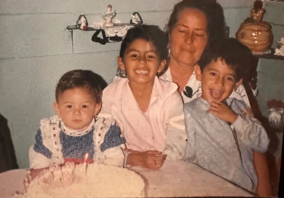 Grandmother and kids