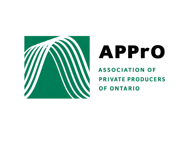 Logo of the Association of Private Producers of Ontario (APPro) featuring a stylized green graphic and text.