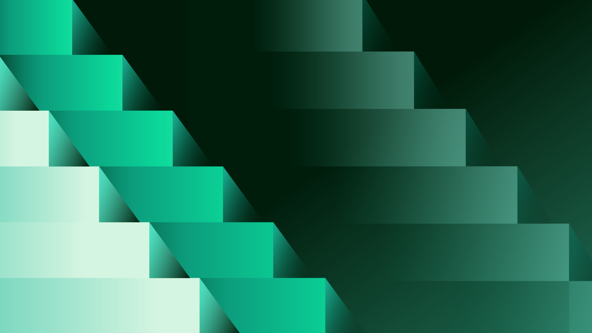 Abstract geometric pattern with overlapping rectangles in shades of green and teal.