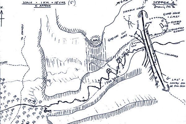 Drawing from Faith's (Geoffrey Gordon-Creed's) "Washing Log", 25 June 1943.