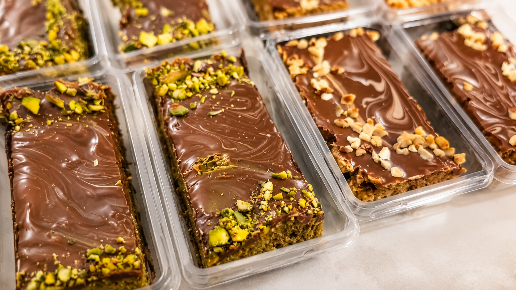 Pistachio & Hazelnut kunefe cheesecake style slab