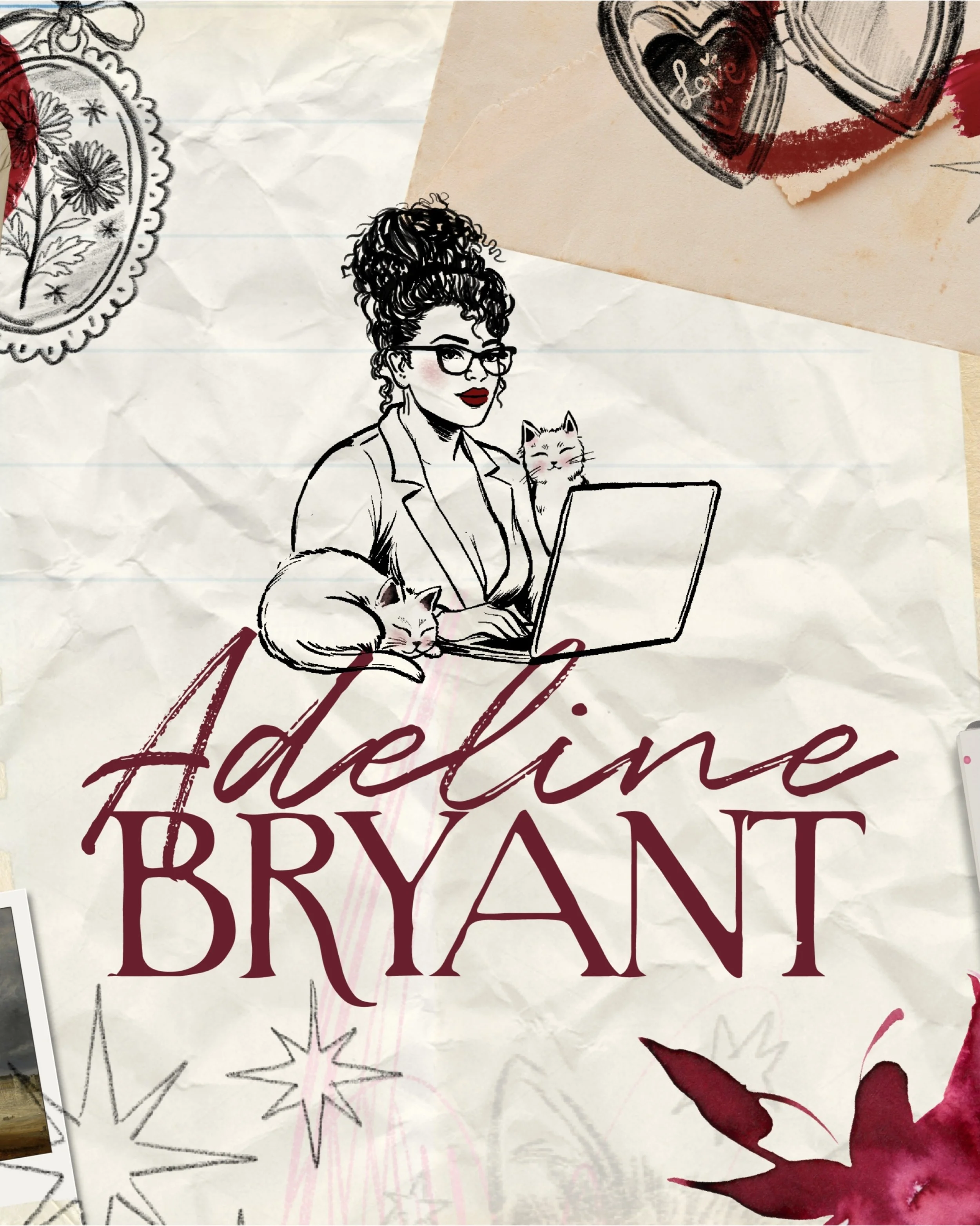 2/3

Books. Lipstick. Scribbles. Magic. A little feral chaos. 

I wanted a brand that felt like me. Not just the books, but the woman covered in cat hair behind the laptop writing them. 

Think my journal meets the pile of stained napkins and Post-it