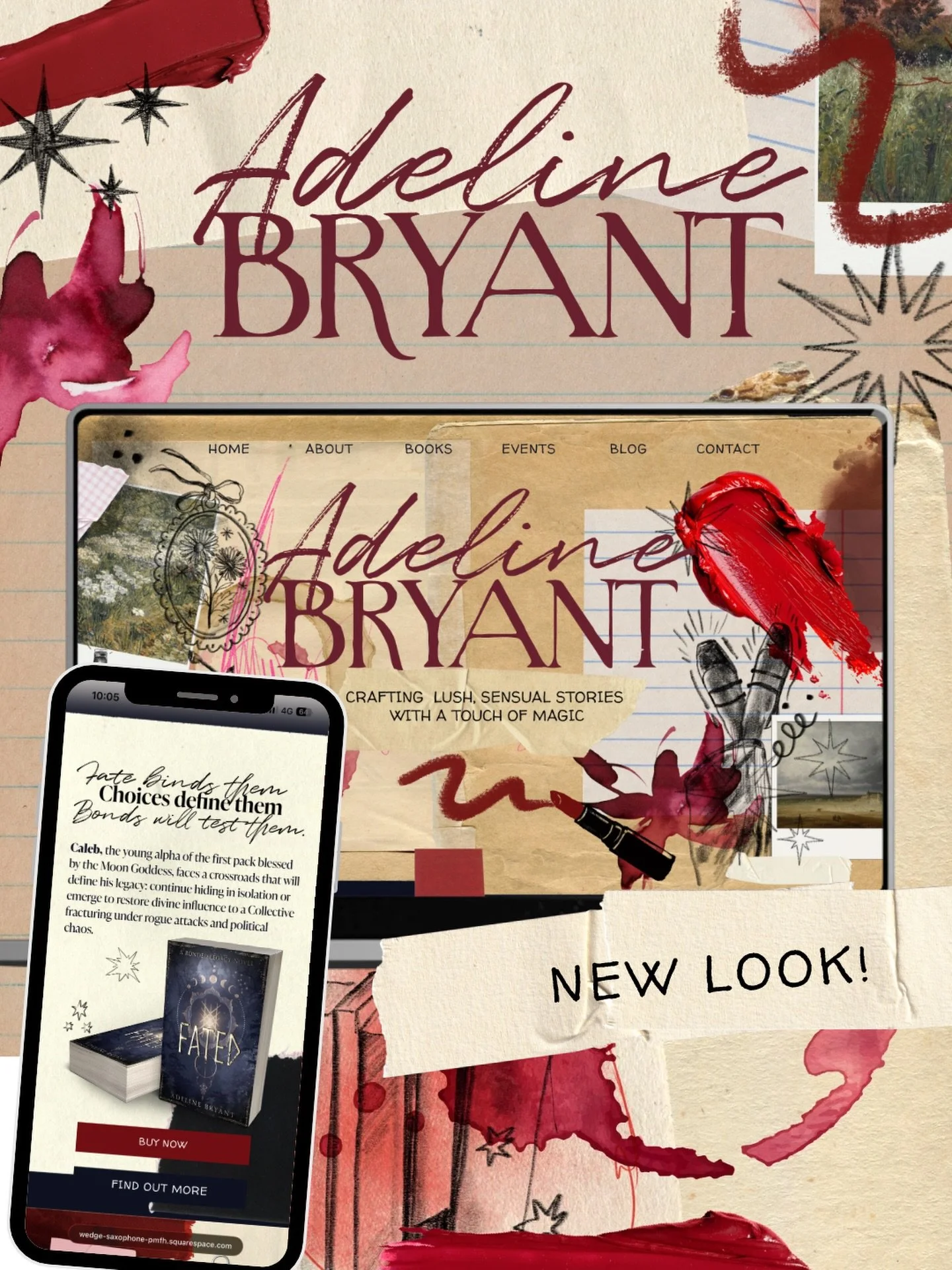 OH! SHE FANCY NOW! 💋 

Don&rsquo;t mind me. Just a baby indie author launching her brand new website. 

And would you LOOK AT HER. 🤩 

@danikacorrall took the new Adeline Bryant brand and carried it all the way through to a website that feels like 