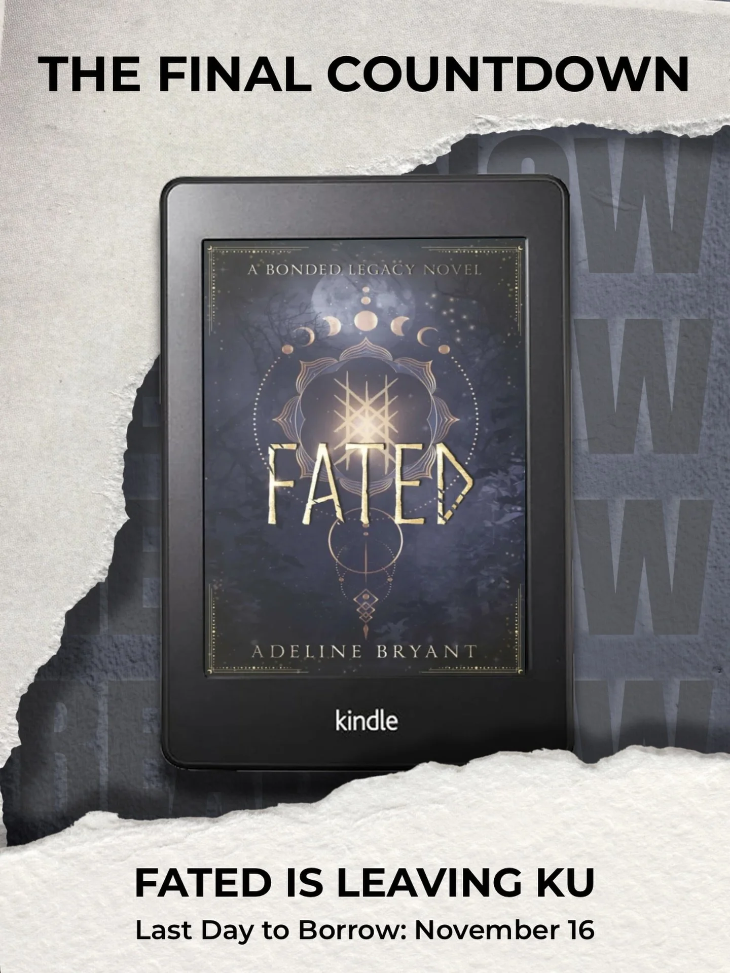 It&rsquo;s not you, babe. It&rsquo;s the &lsquo;Zon. 

After a little over a year of exclusivity, FATED and KU are officially breaking up. 💔 

NOVEMBER 16 is your LAST DAY to borrow FATED on KU! 

But don&rsquo;t worry, my wolves aren&rsquo;t going 