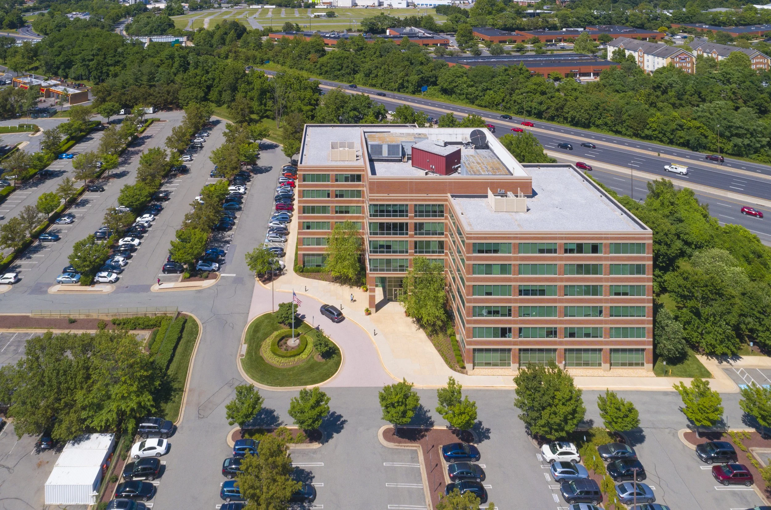 Aerial view of West Diamond Medical Office, a 135,000-square-foot medical office property in Gaithersburg, Maryland.