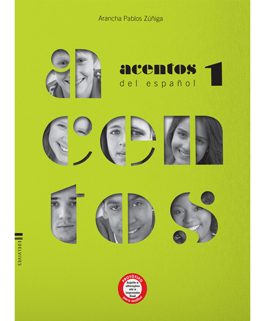 Capa de livro didático de espanhol, com fundo verde-limão e composição tipográfica ilustrada.