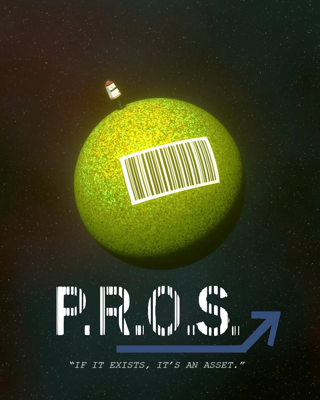 The poster for the game "P.R.O.S." by Oliver Svensson.