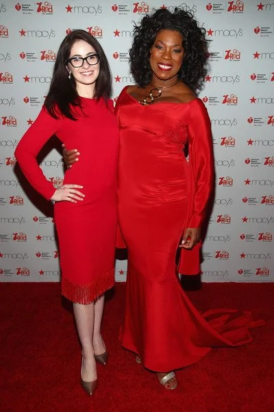 Masha Titievsky DeHaan and Actress Lorraine Toussaint at the Macy's Go Red for Women American Heart Association show 2017 - Pattern and Design by Masha DeHaan.