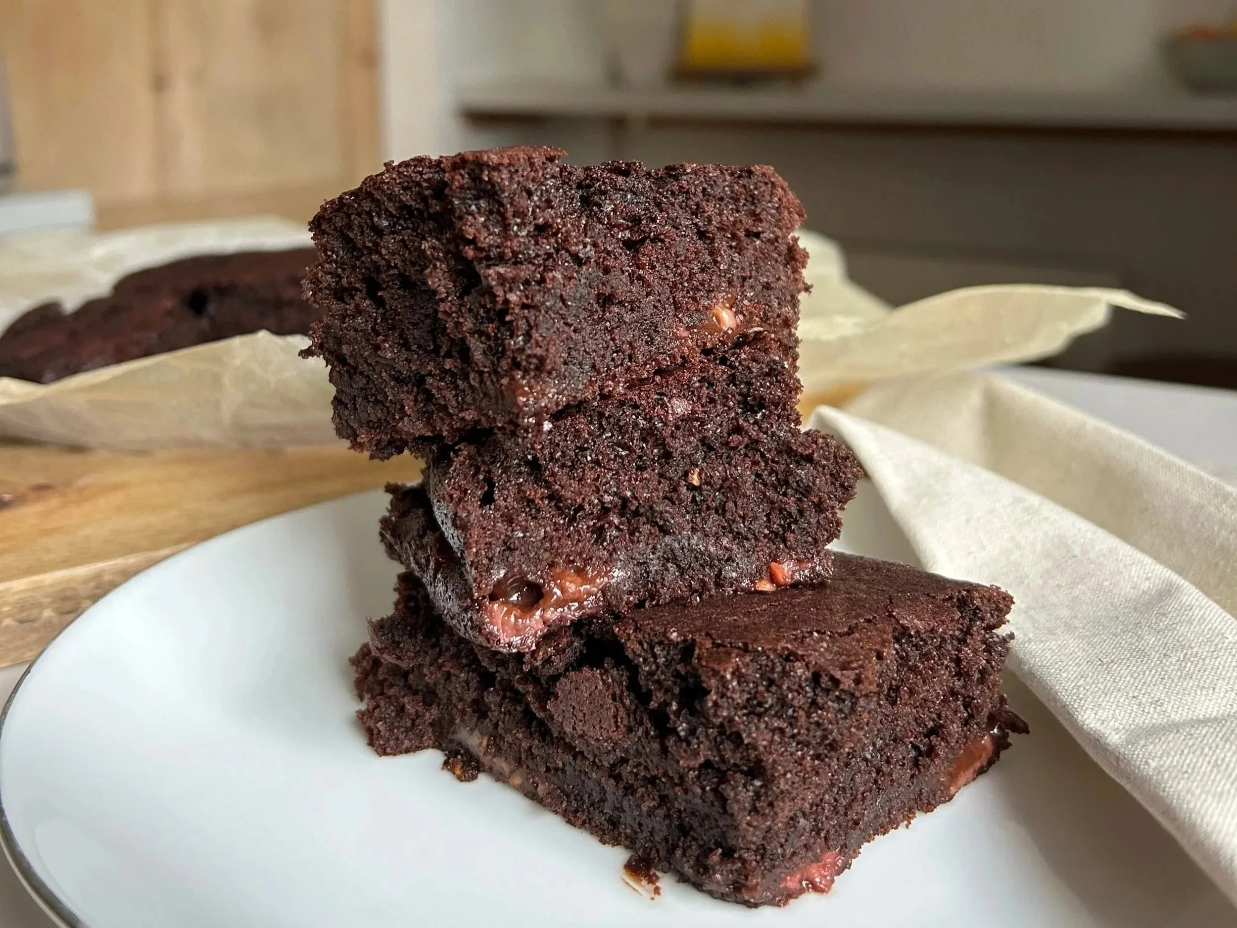 Chocolate, Olive Oil &amp; Raspberry Brownie Cake