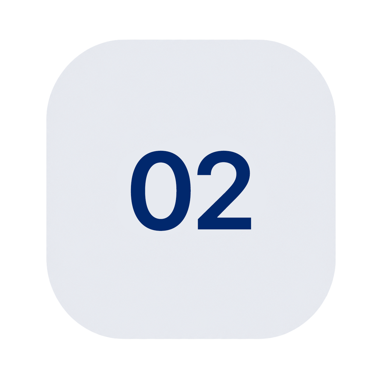 Digital countdown display showing the number 02 in dark blue on a light background.