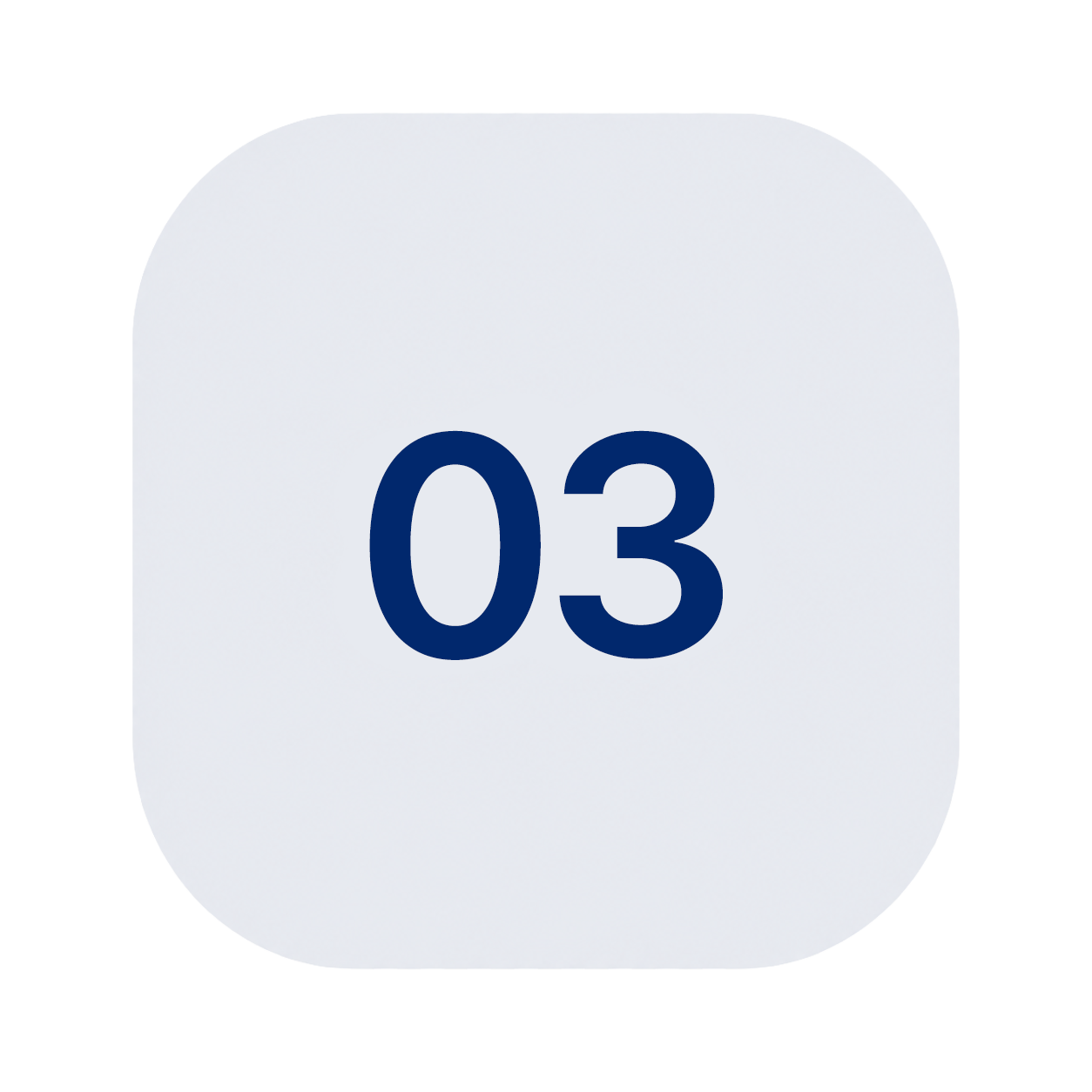 Digital clock displaying the number 03 in dark blue on a white background.