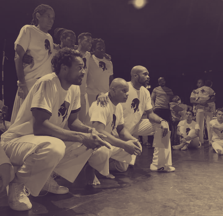 Mestre Amendoim, mestre Dino and Contramestre Jilo at an Capoeira event