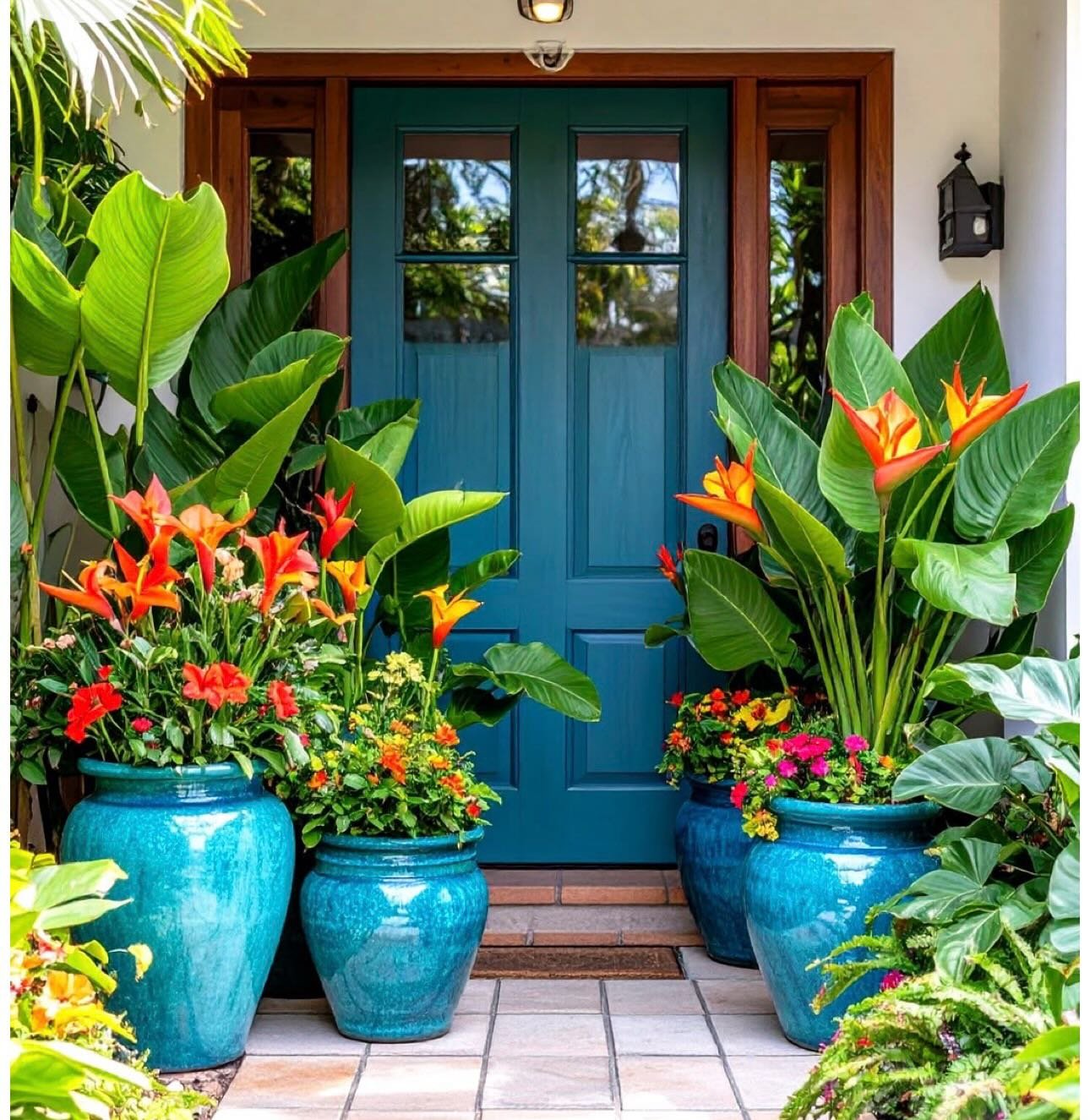 Container gardening manifesto
Concrete isn&rsquo;t a dead end. It&rsquo;s a blank canvas. 
Flaming aqua pottery planters turn stone, tile, and pool decks into living, breathing gardens. 
Monstera, Canna, Fern &mdash; all thriving with zero in-grou