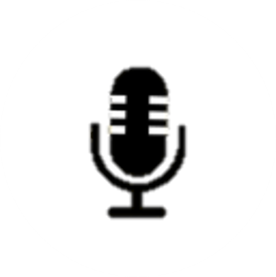 Black and white microphone icon.