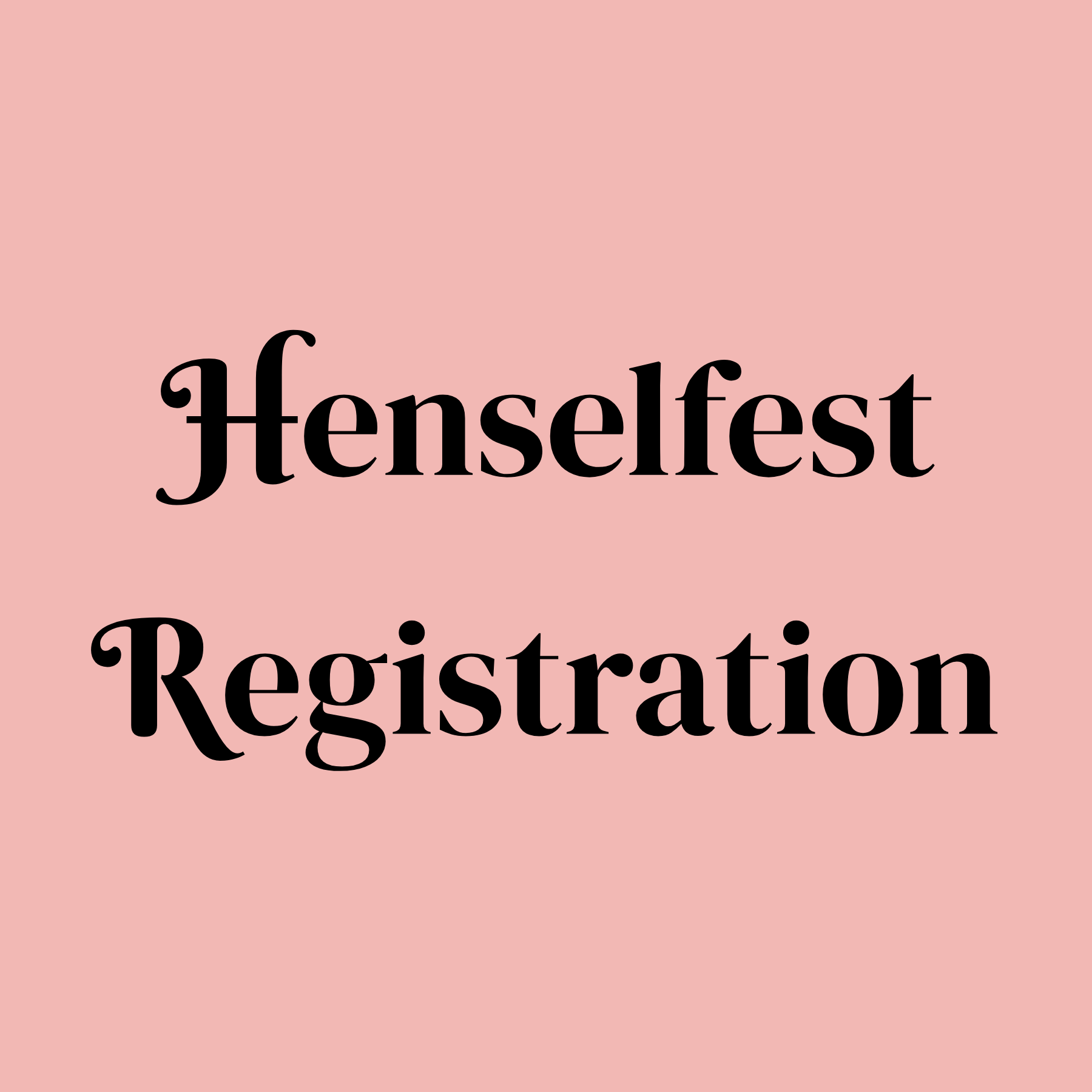 Register for Henselfest 2027