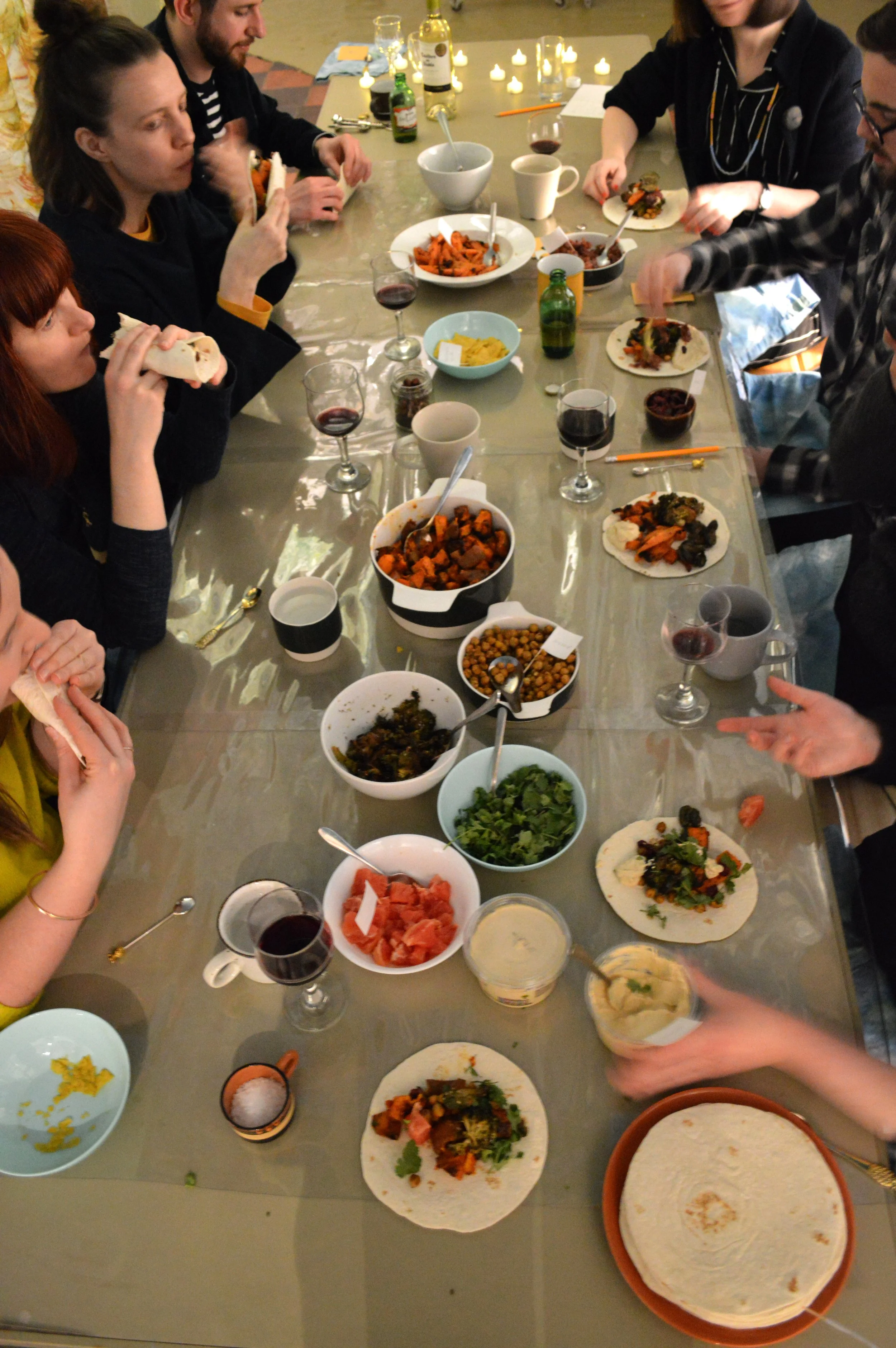 Discussing their vision by making the meal with the different ingredients (values).