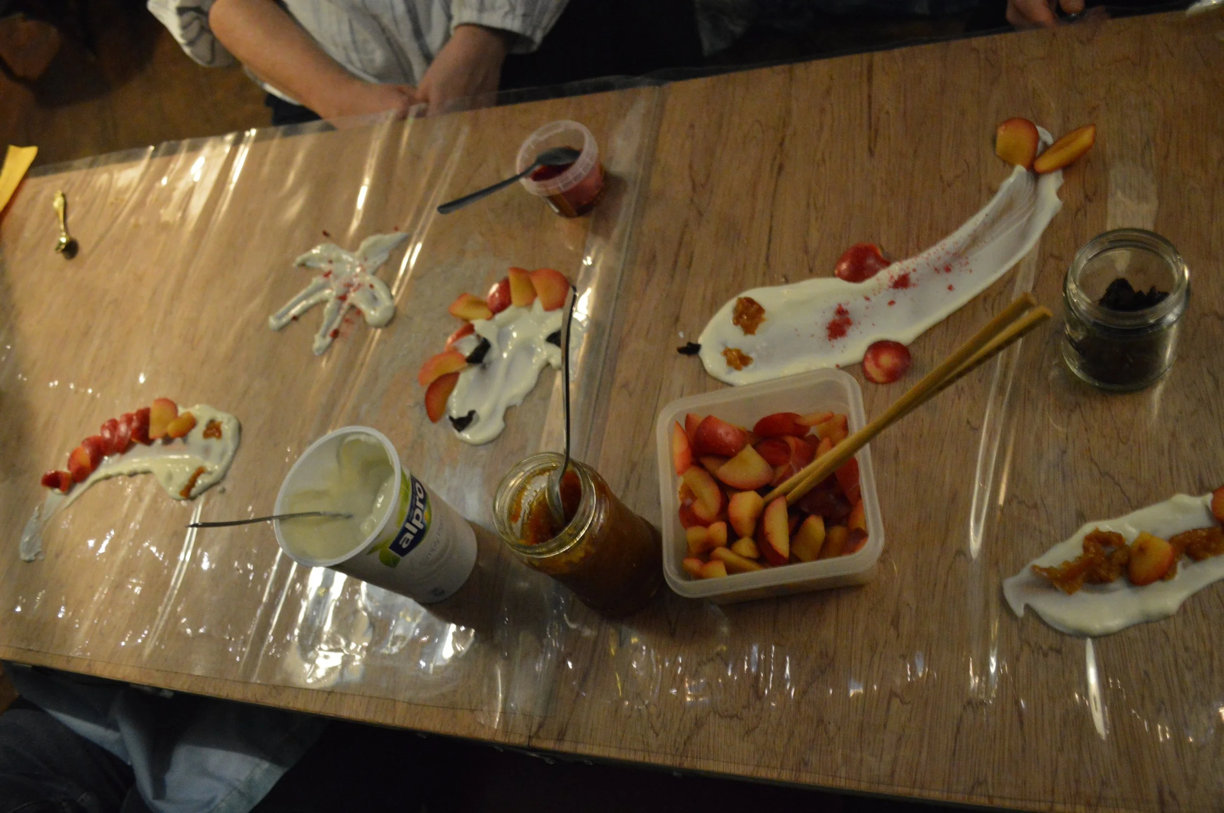 Dessert: paint a communal dessert - hospitality in community.
