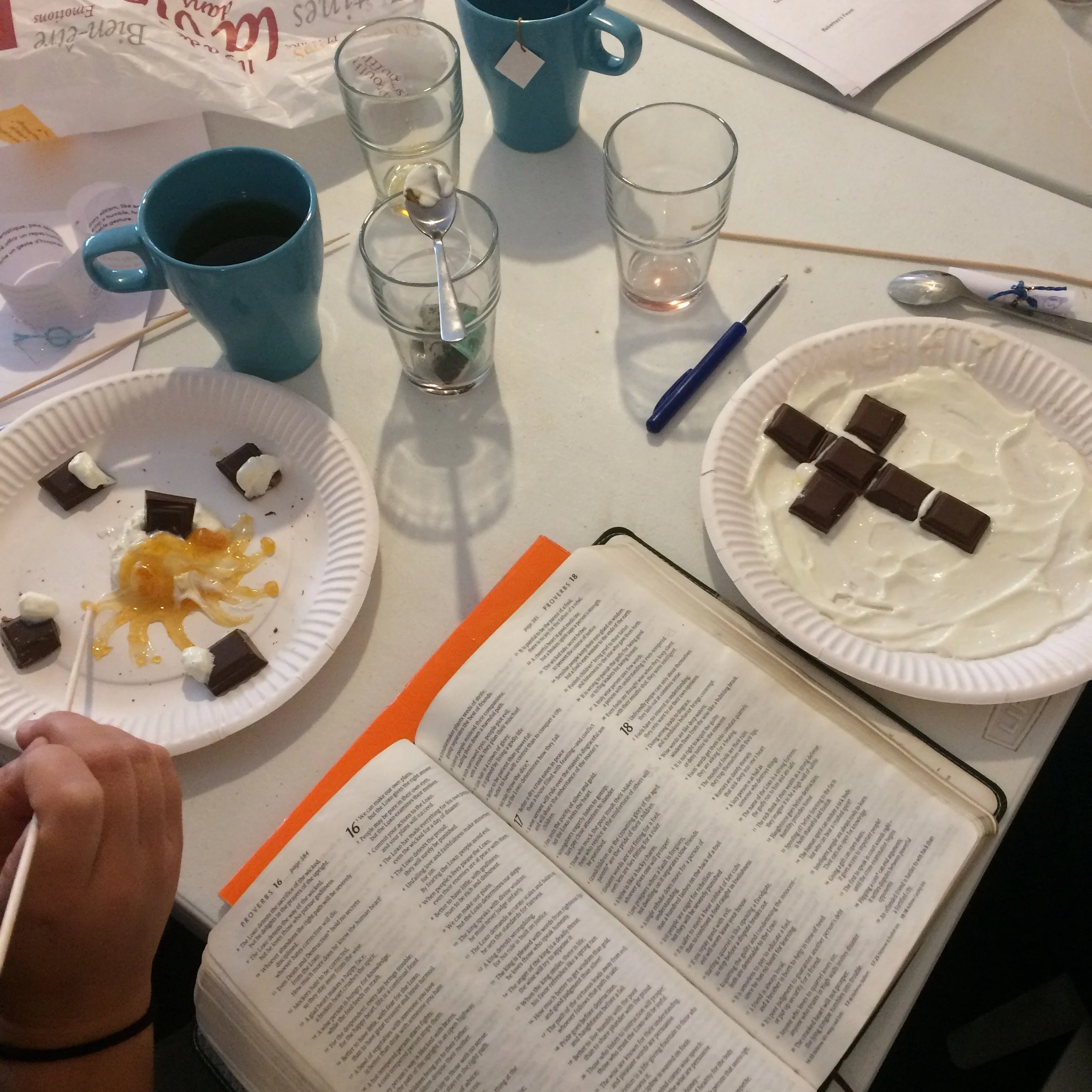 This course was food and entertainment and the students had to make the fanciest plate form the ingredients provided. 