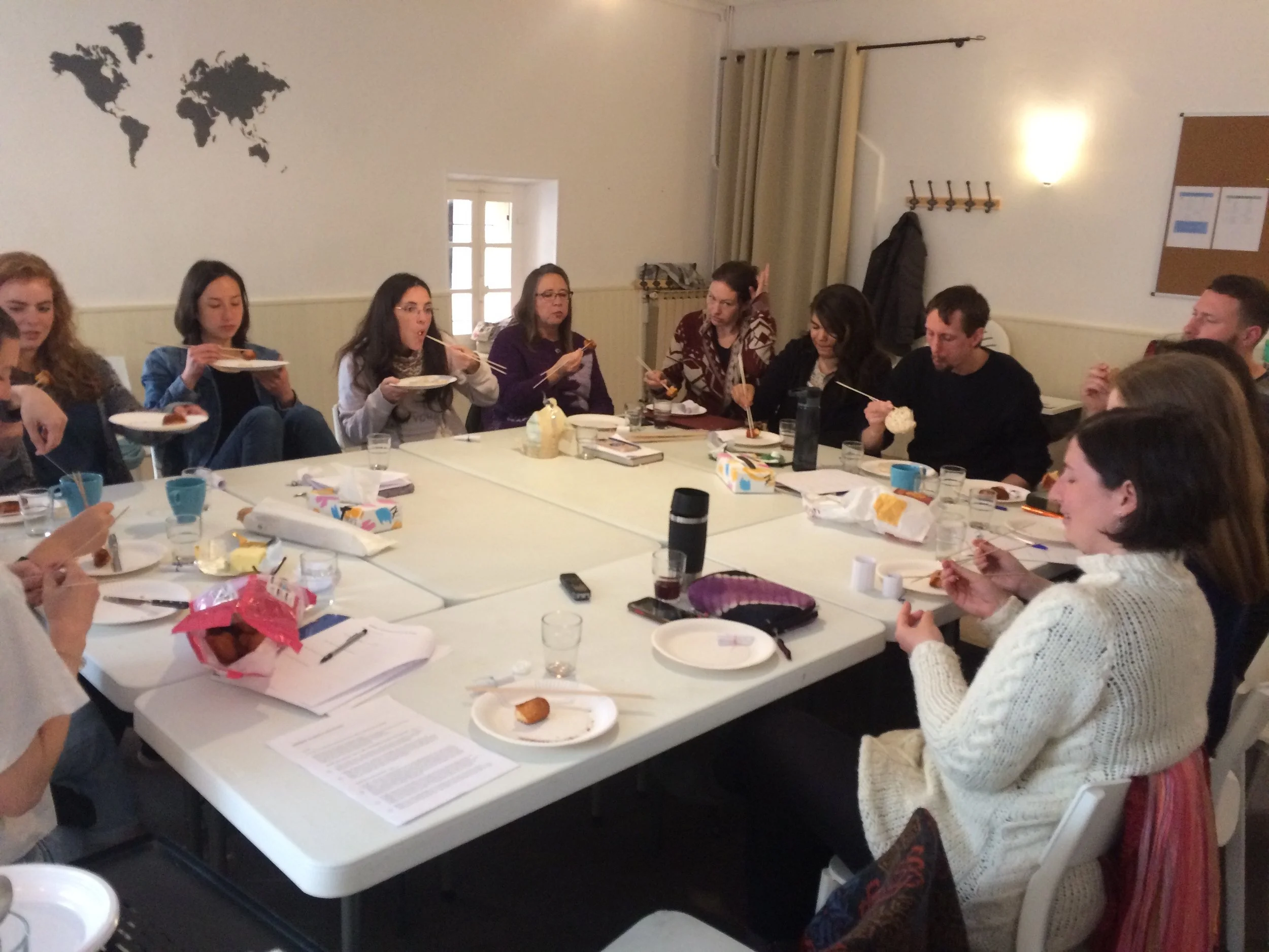 3. Hospitality in table fellowship - I hosted a KILN meal (without the KILN tent). This course was about food and acceptance and I hot them to eat madeleines with chopsticks.