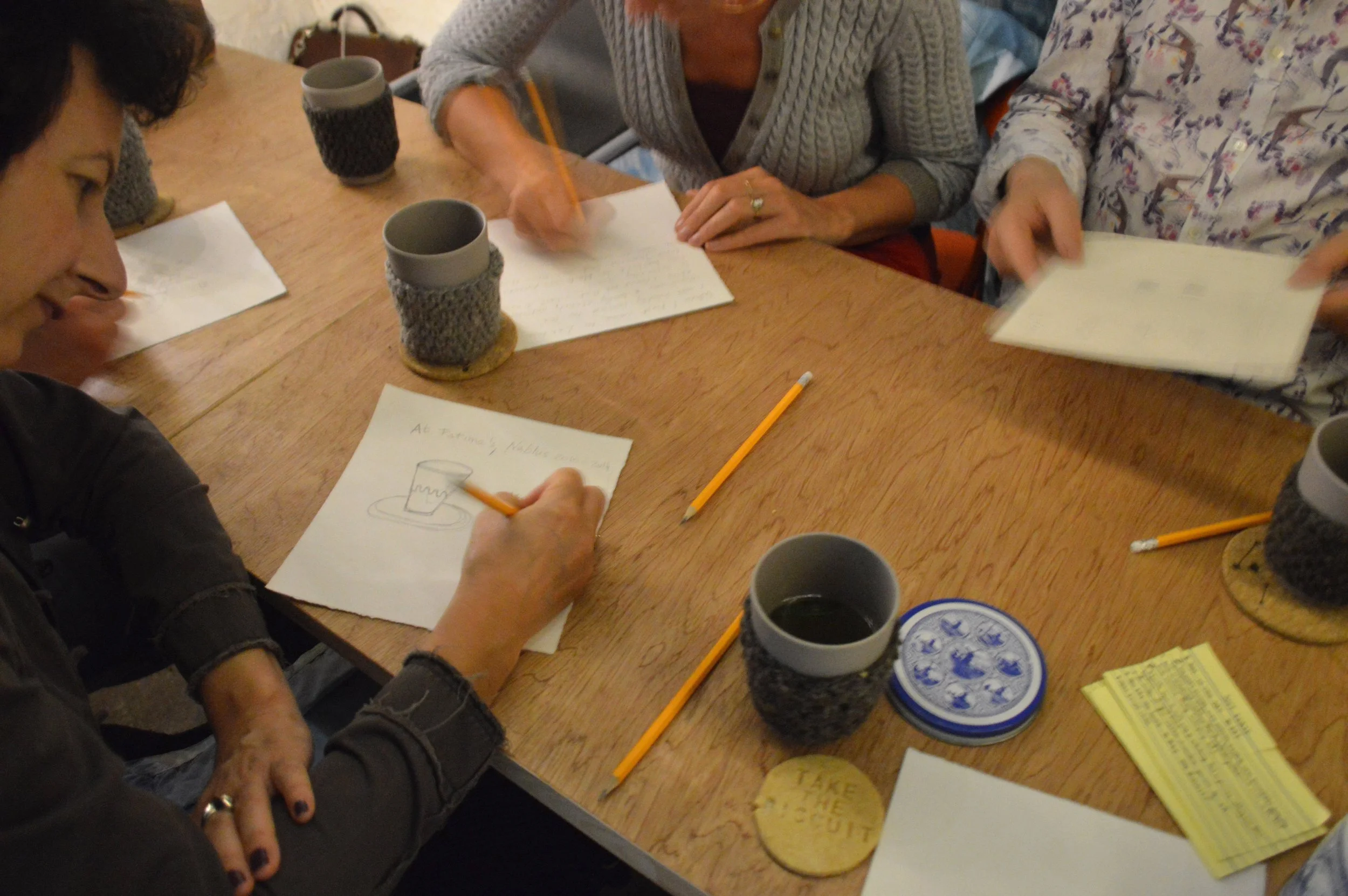Soft seats: fresh mint tea and taking the biscuit - to stimulate discussion about hospitality in the day to day. Guests made their own recipes for hospitality. 