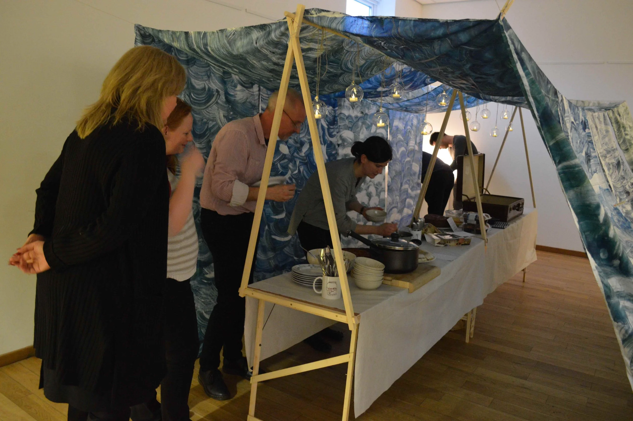 The evening ended with some spoken word on seeking refuge and home and a liturgical prayer whilst we sought refuge underneath the tent's canopy. 