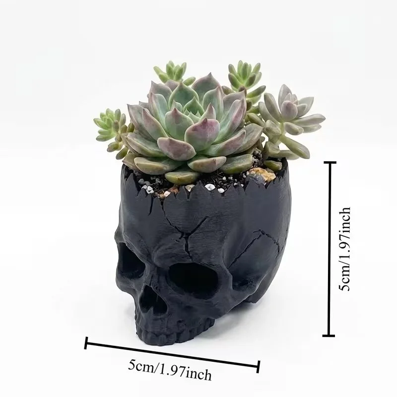 3D-Printed Skull Planter