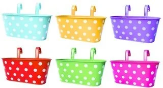 11" Polka Dot Rail Planter