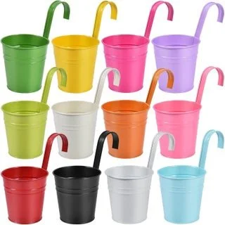 4" Hanging Metal Pail Planter
