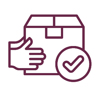 Outline drawing of a hand giving a thumbs up next to a box with a checkmark