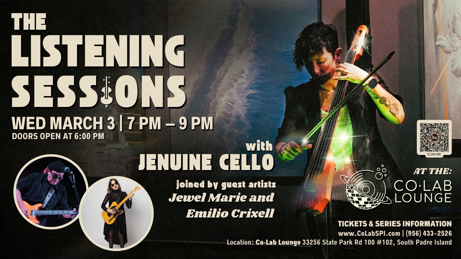 Listening Sessions #7: with Jewel Marie, Emilio Crixell and Jenuine Cello