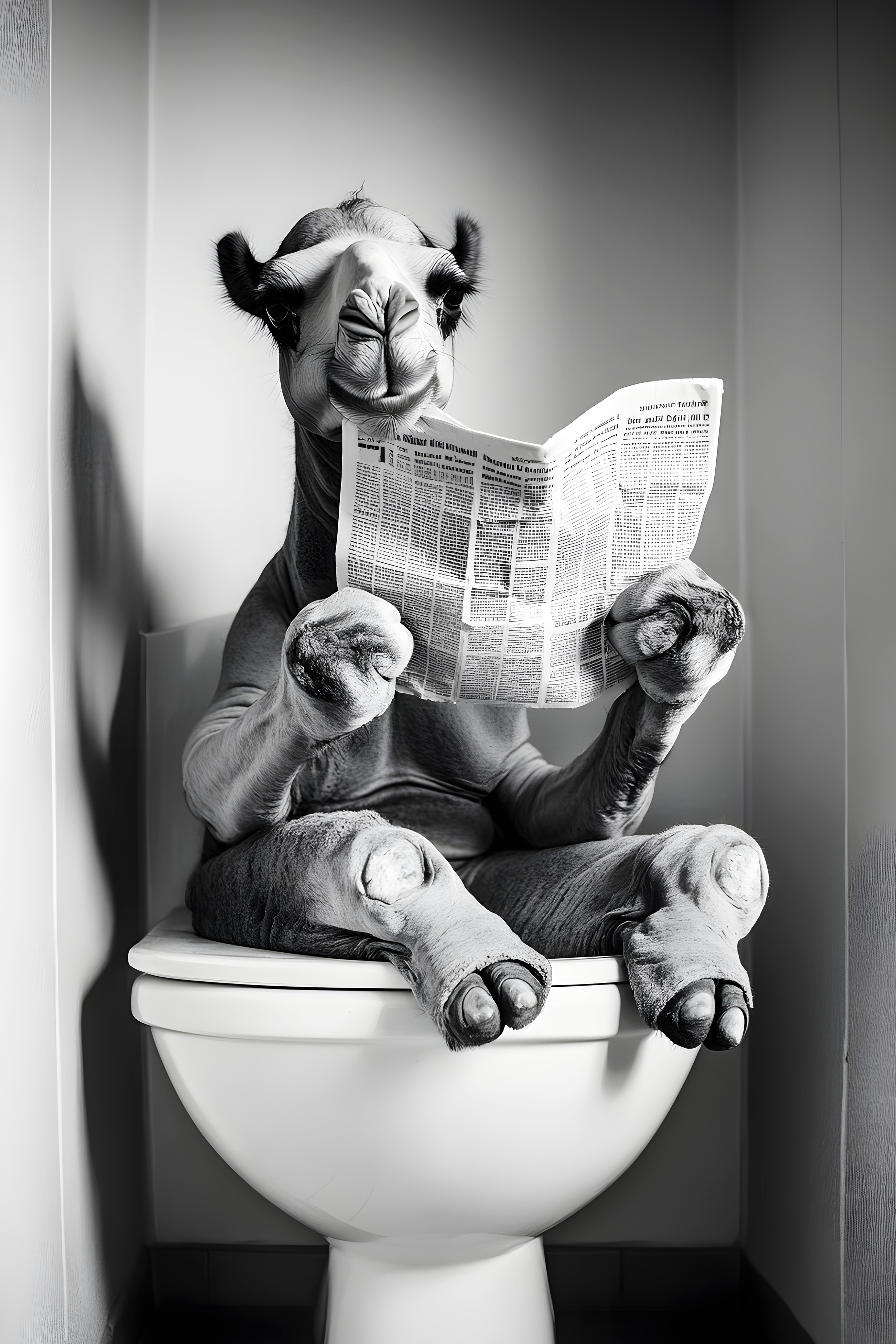 Camel sat on the toilet bathroom fun