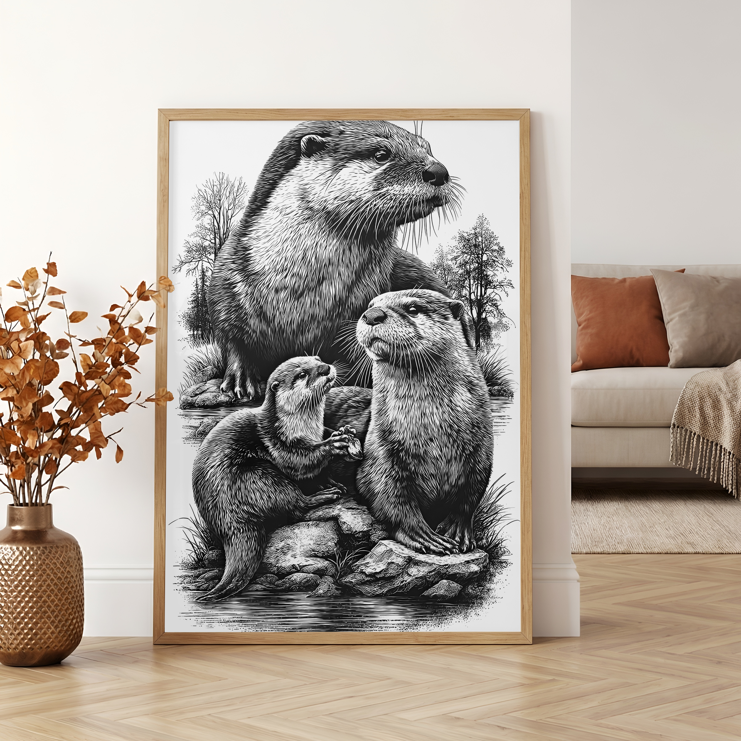 Beautiful Otter Wall Art Print or Poster