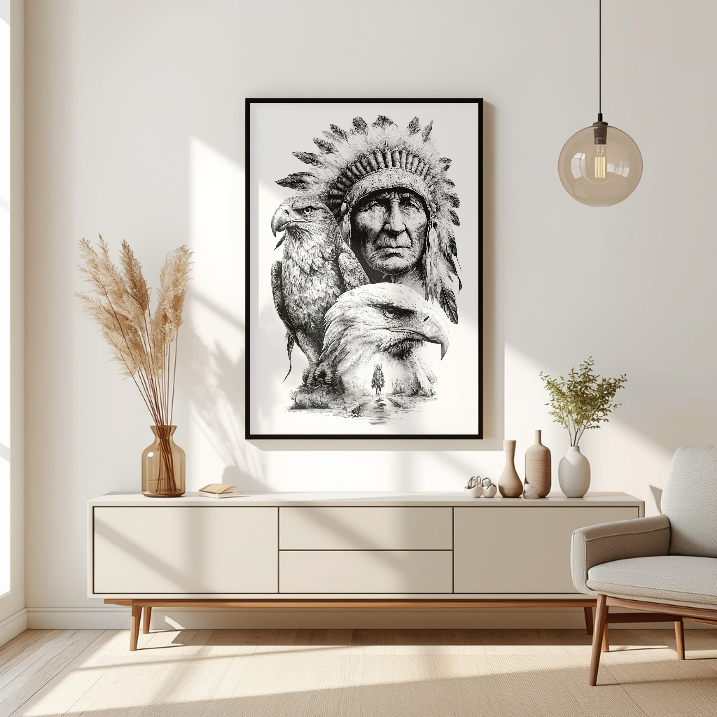 Native American Chief Wall Art Print