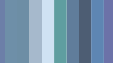 A palette of vertical color swatches in shades of blue and teal.