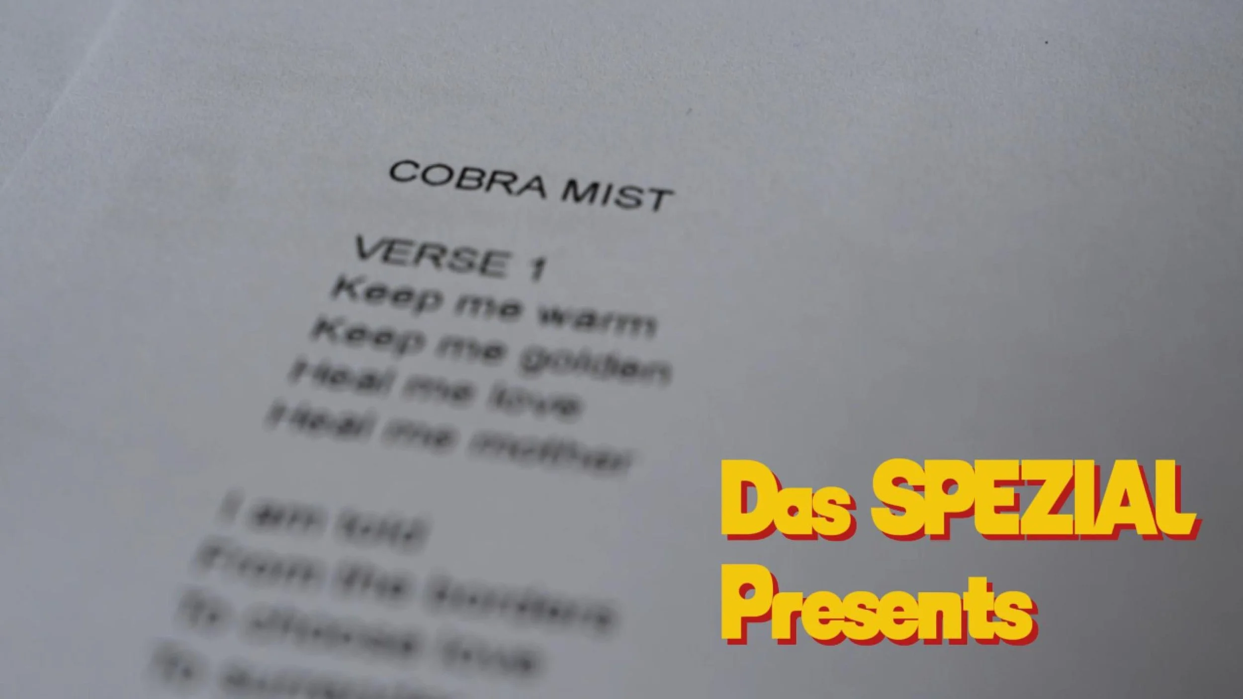 Cobra Mist: What Does Sound Look Like? | DAS SPEZIAL