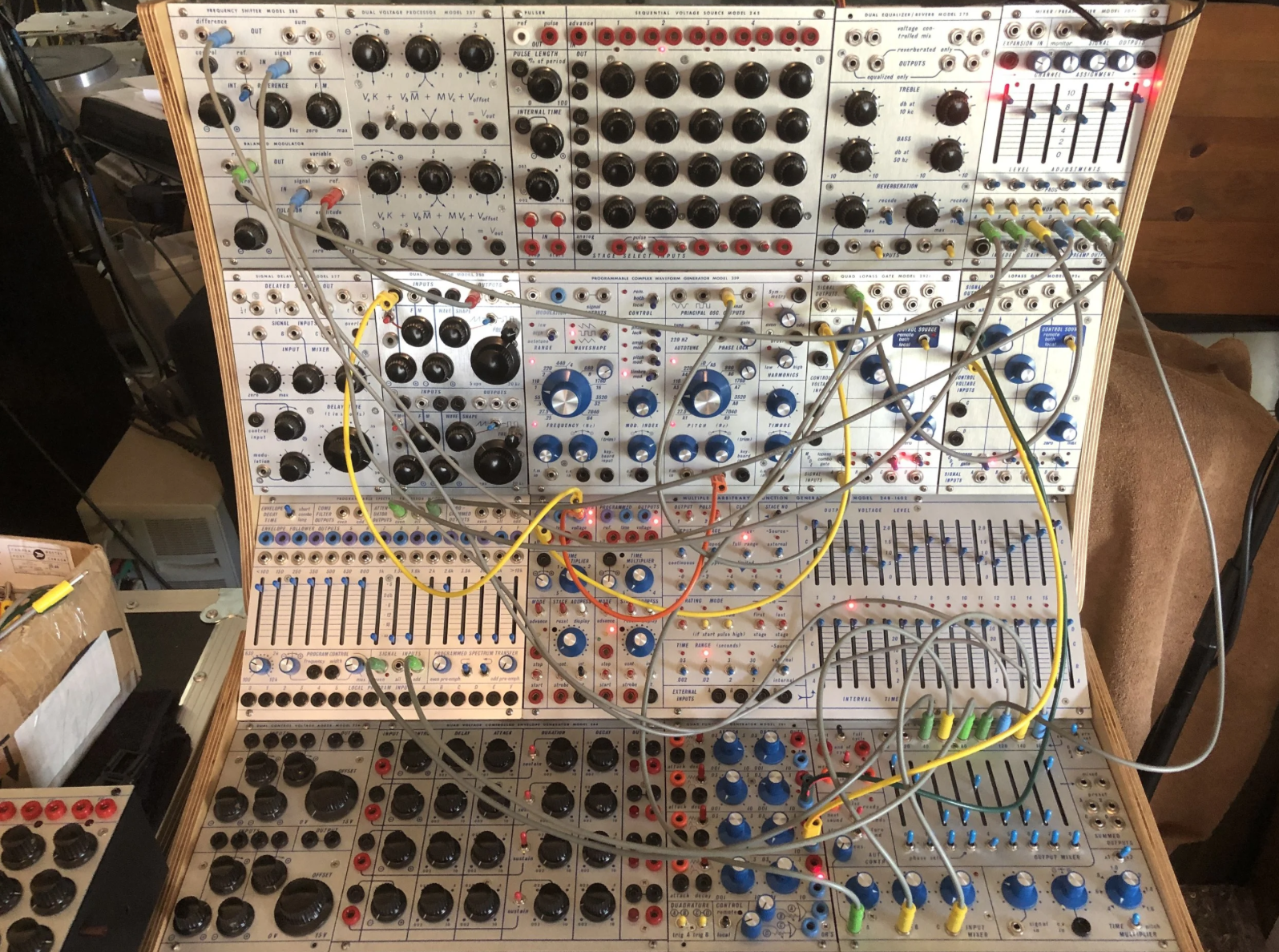 Todd Barton showing the Buchla 200e