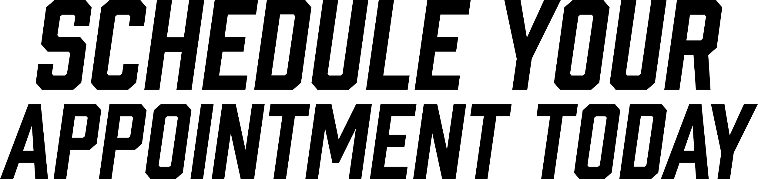 Black background with the outline words "Schedule Your Appointment Today"