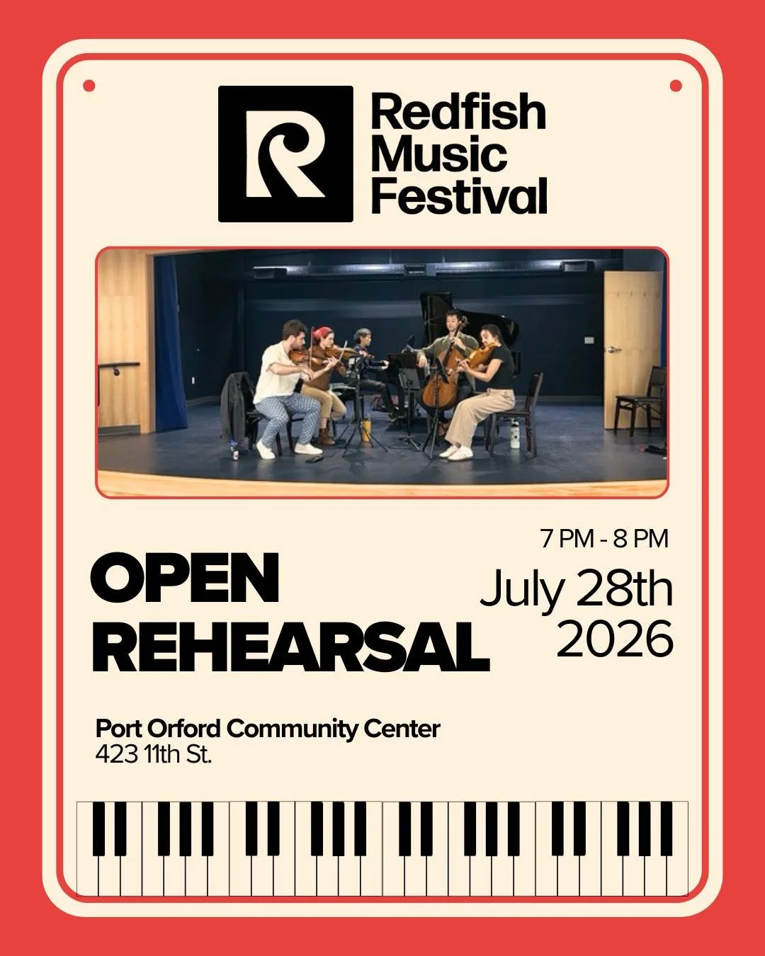 What a beautiful close to our faculty concerts last night in Port Orford! 🎶 

Thank you to all who came out for the Redfish Piano Trio. It was a special night for us here at home. 

Tomorrow, something a little different. Come by the Port Orford Com