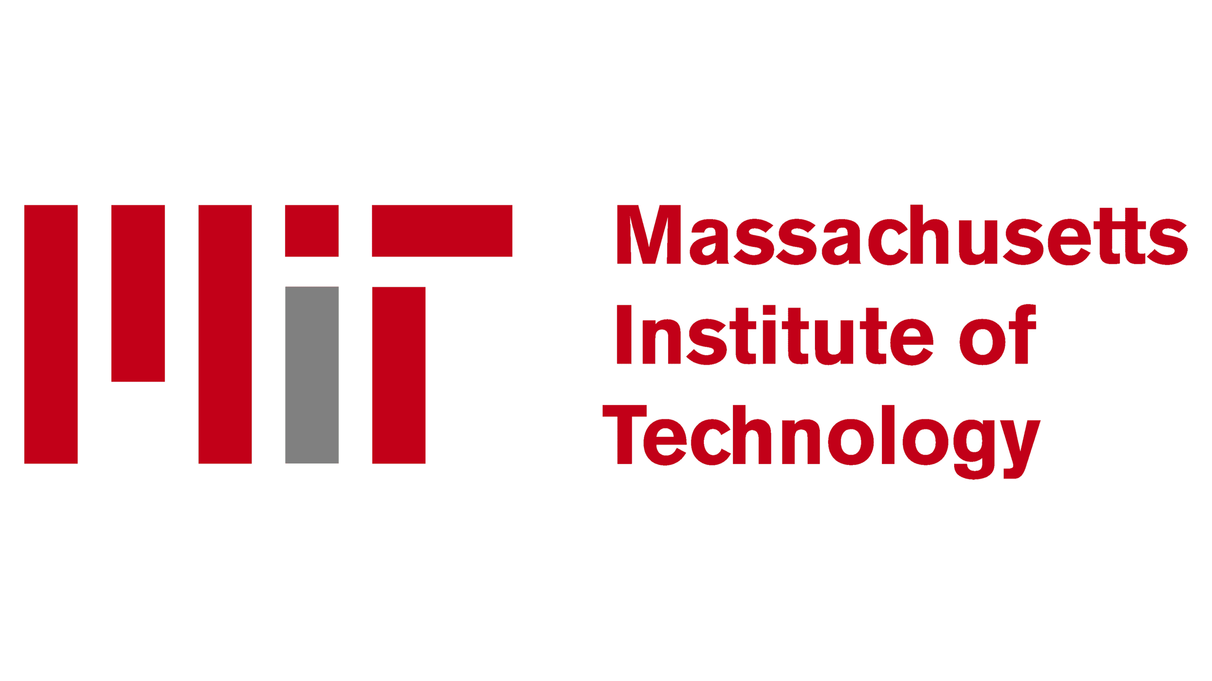 Logo of the Massachusetts Institute of Technology featuring the initials MIT in red and gray with the full name written in red beside it.