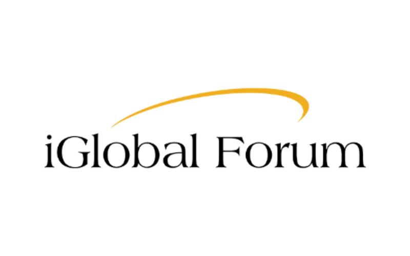 Close-up of a black logo on a white background with a gold curved swoosh element.