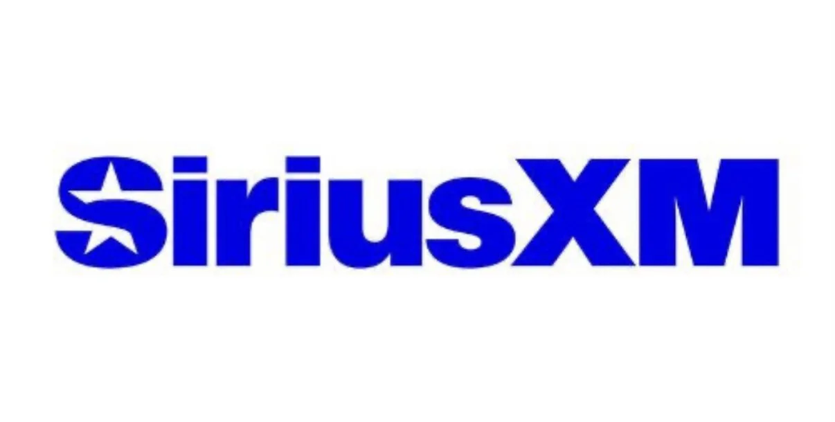 SiriusXM logo in bold blue letters on a white background.