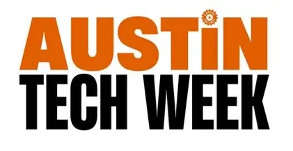 Logo for Austin Tech Week with bold orange and black text