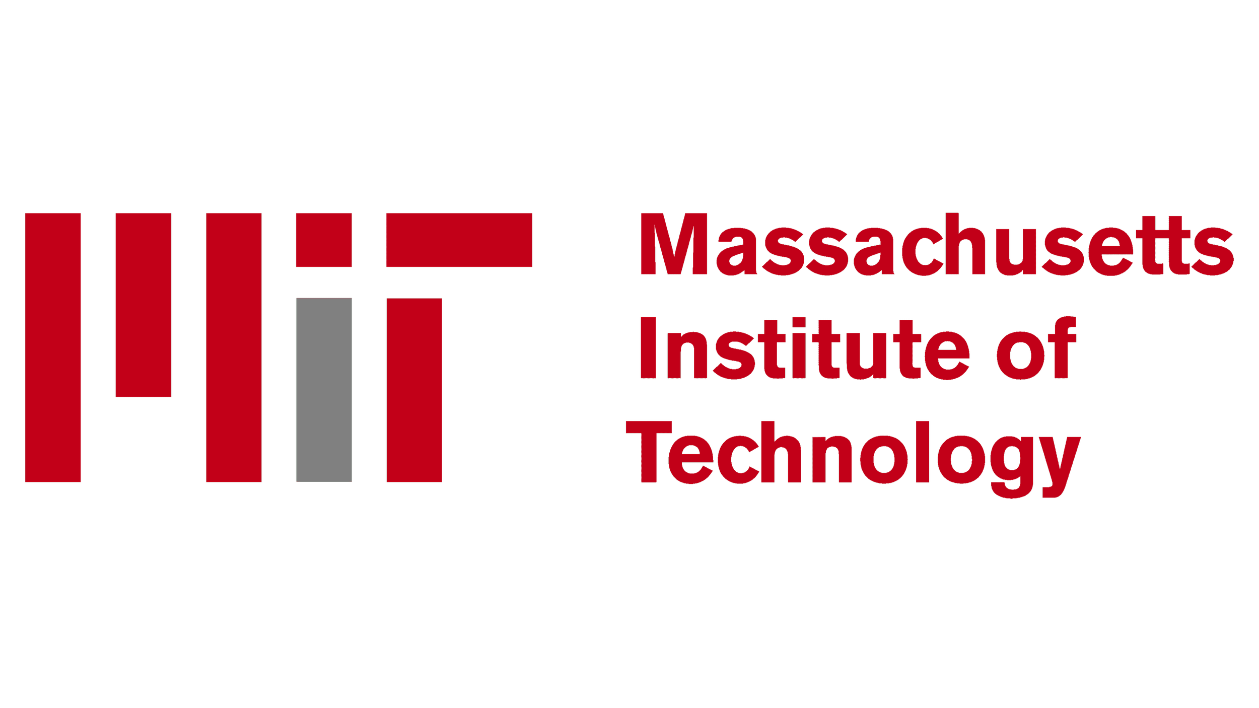 Logo of the Massachusetts Institute of Technology featuring the initials MIT in red and gray with the full name written in red beside it.