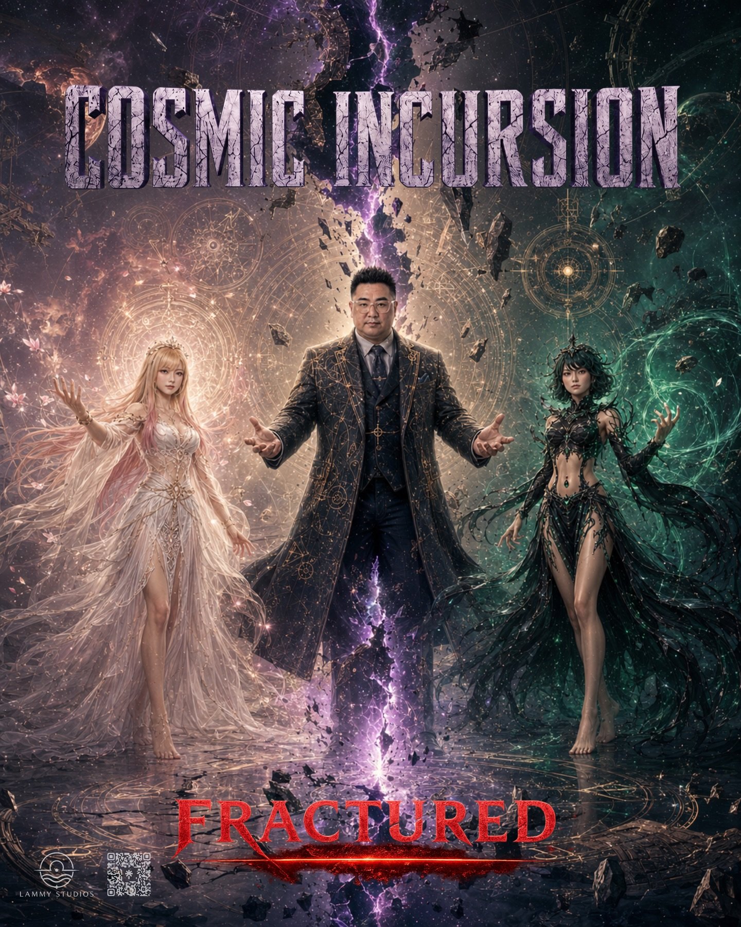 FRACTURED is out now.
Before the first world drew breath, three eternal forces shaped creation.
Balance gave it form. Belonging gave it warmth. Resistance gave it the strength to endure.
But beyond the light of creation, forgotten fragments were begi