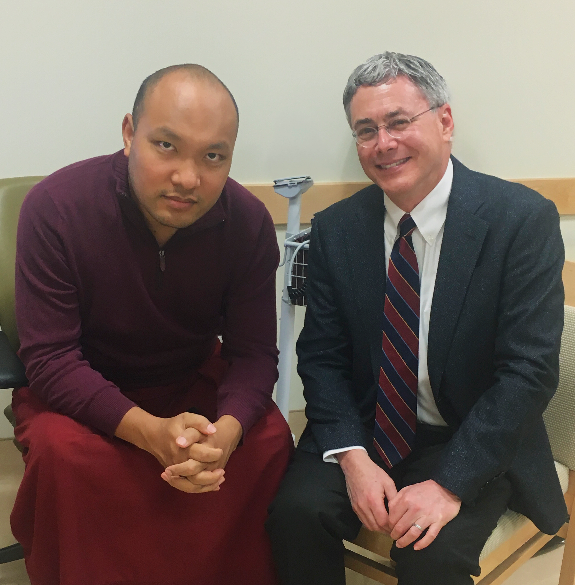 Dr. Michael Baime with the 17th Karmapa, Ogyen Trinley Dorje