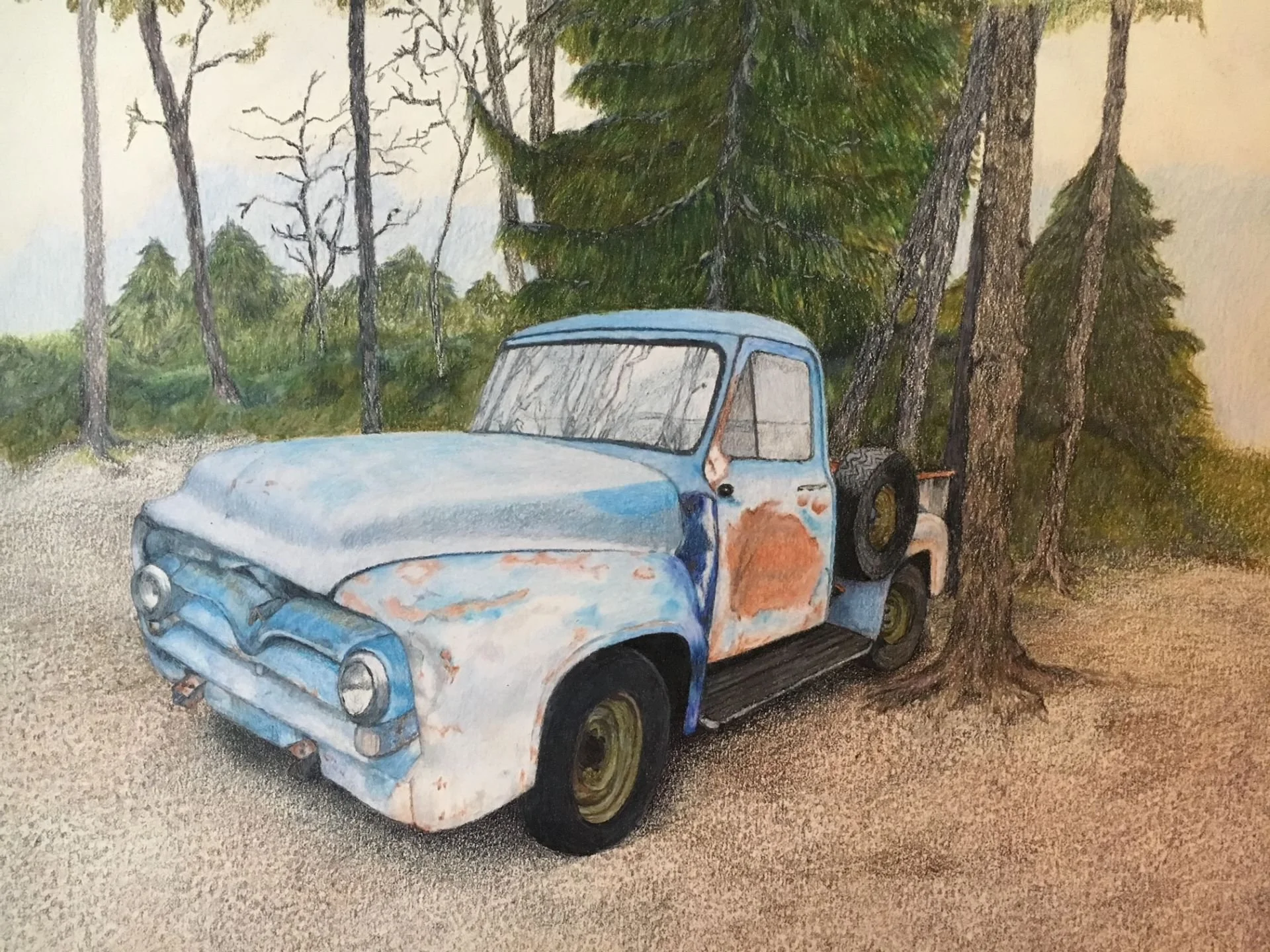 Tom's Blue Truck 10.5 × 15 inches.